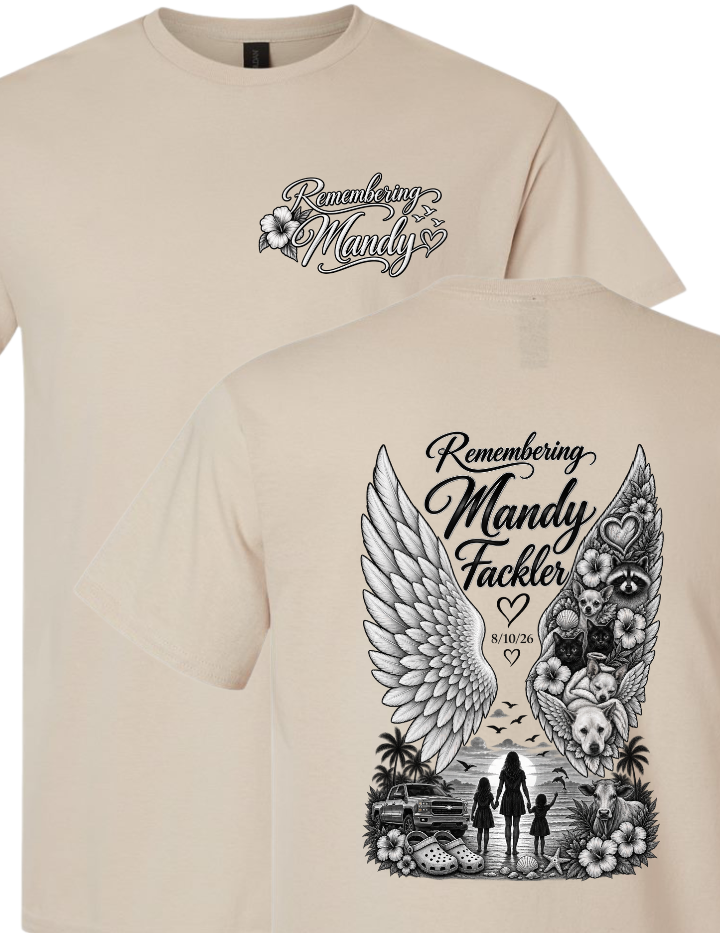 Remembering Mandy - Sand T-Shirt - PLEASE SEE DESCRIPTION