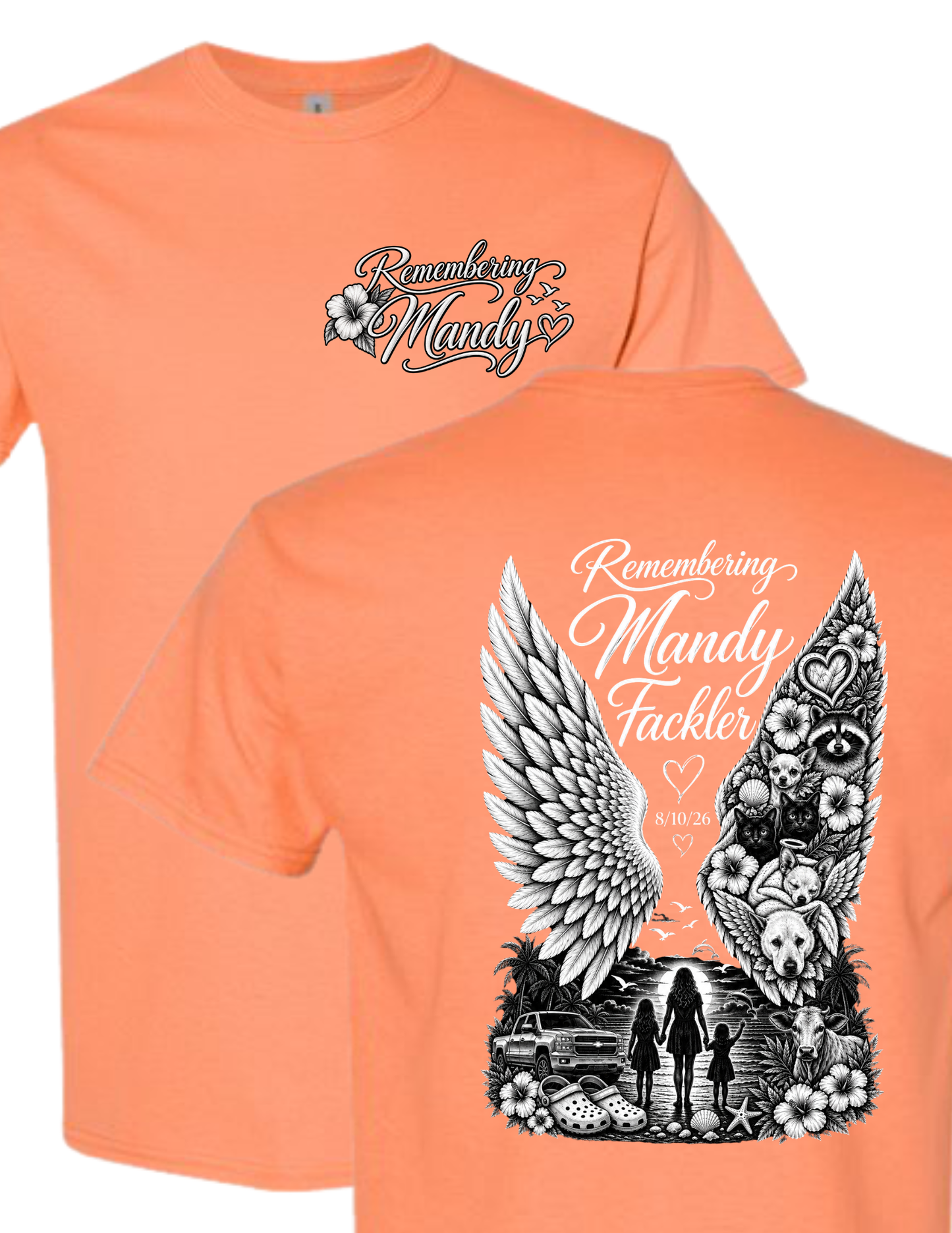 Remembering Mandy -Tangerine T-Shirt - PLEASE SEE DESCRIPTION