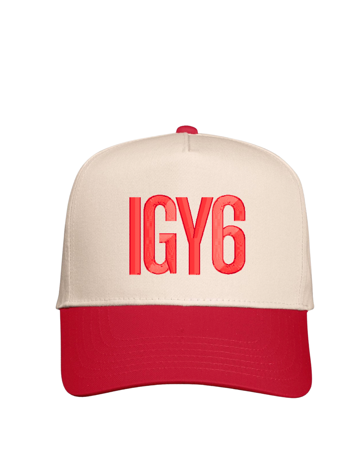 WE IGY6 Embroidered Cap – khaki & Red