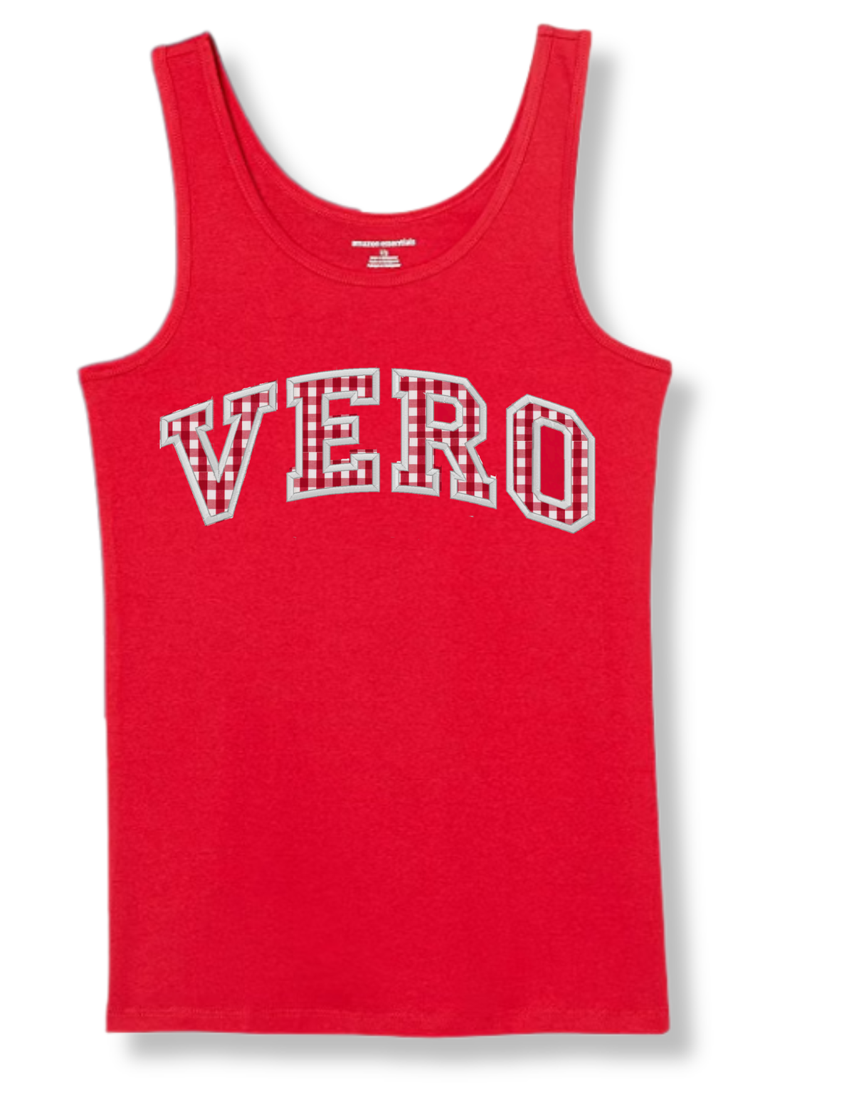 VERO Gingham Appliqué Tank Top