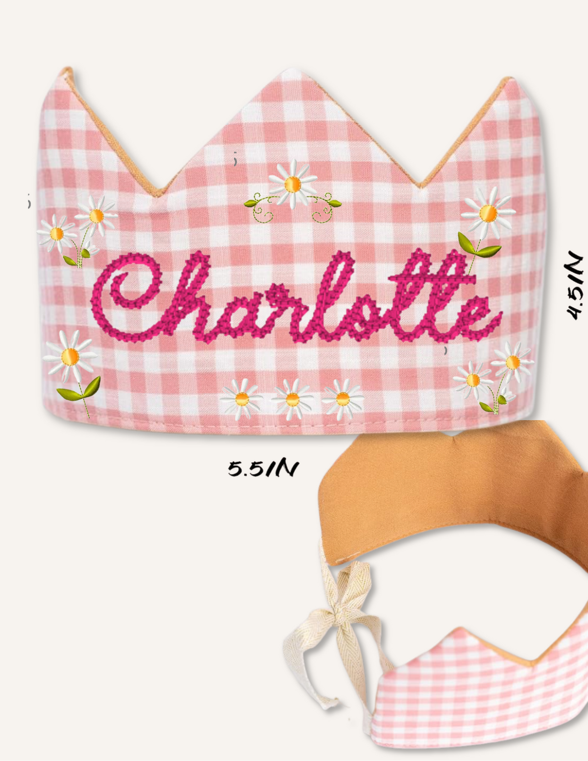 Personalized Princess Crown | Custom Embroidered Birthday Crown