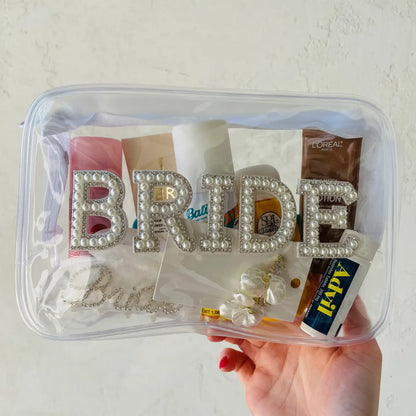 Bride Clear Cosmetic Bag | Bridal Party Gift | Wedding Day Getting Ready Bag
