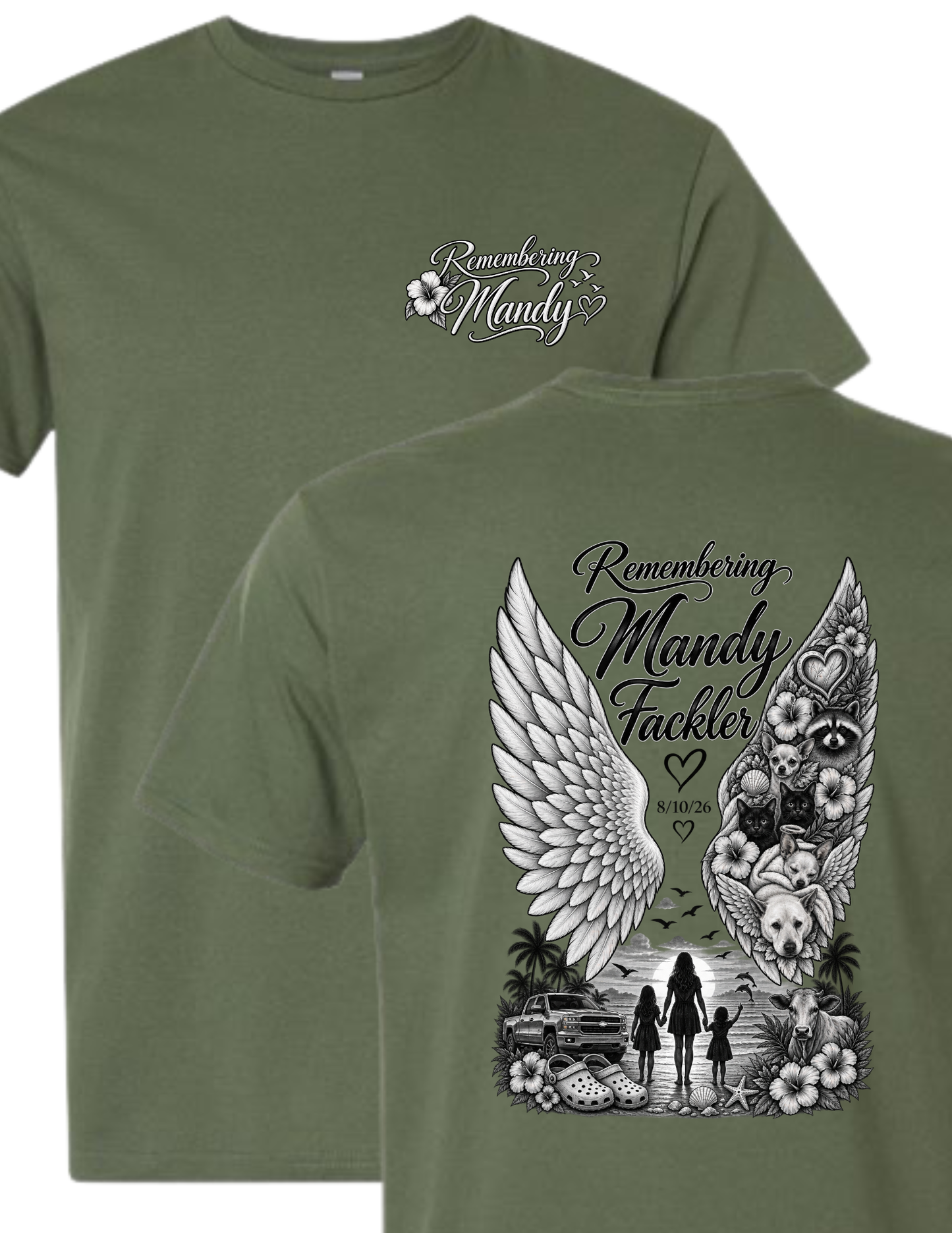 Remembering Mandy - Military Green T-Shirt - PLEASE SEE DESCRIPTION