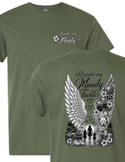 Remembering Mandy - Military Green T-Shirt - PLEASE SEE DESCRIPTION