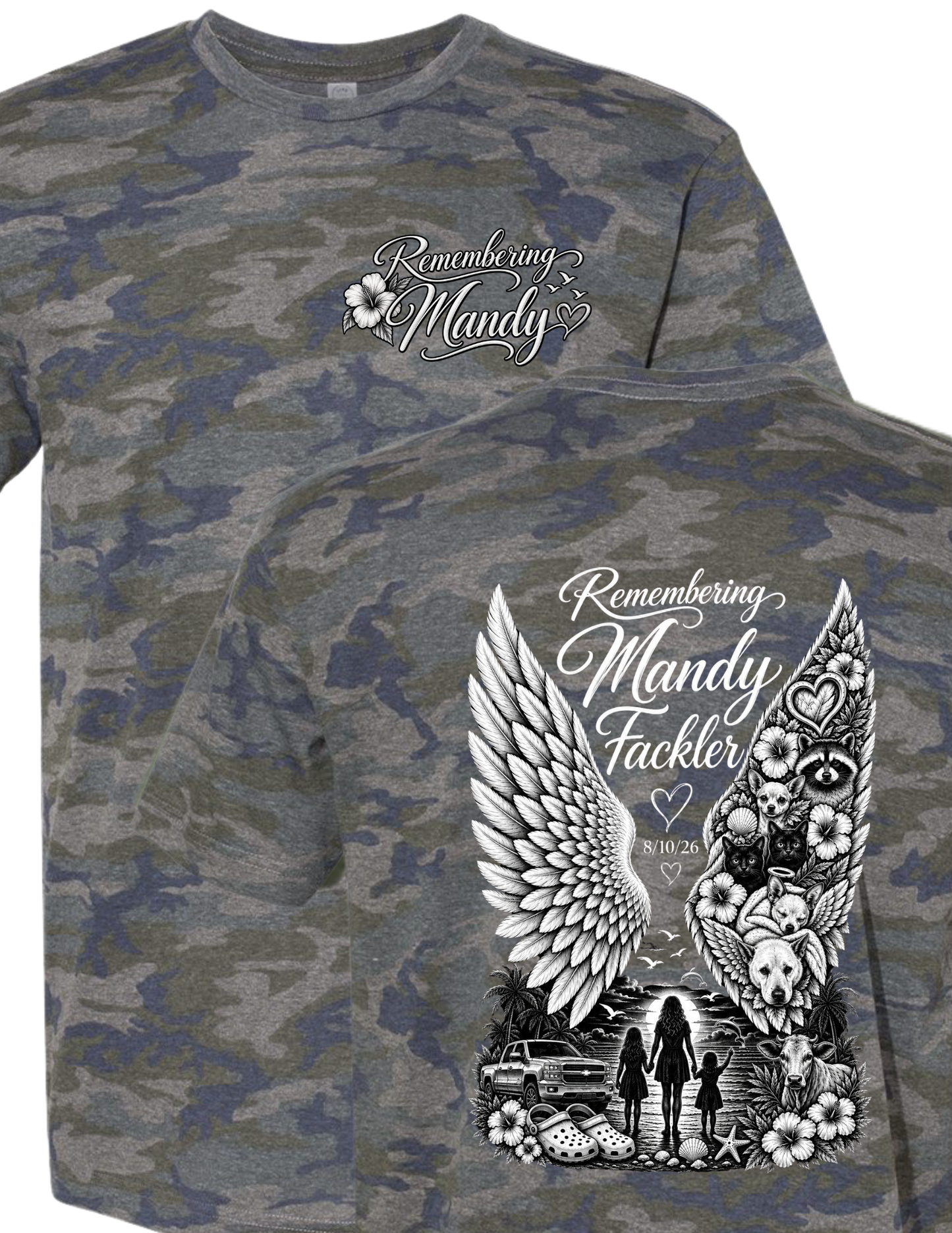 Remembering Mandy - Vintage Camo T-Shirt - PLEASE SEE DESCRIPTION
