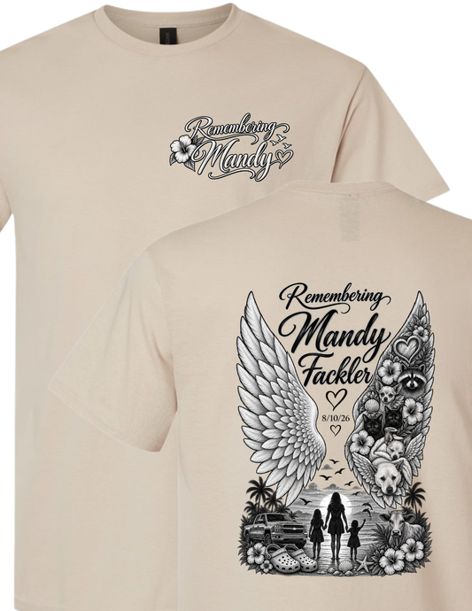 Remembering Mandy - Sand T-Shirt - PLEASE SEE DESCRIPTION