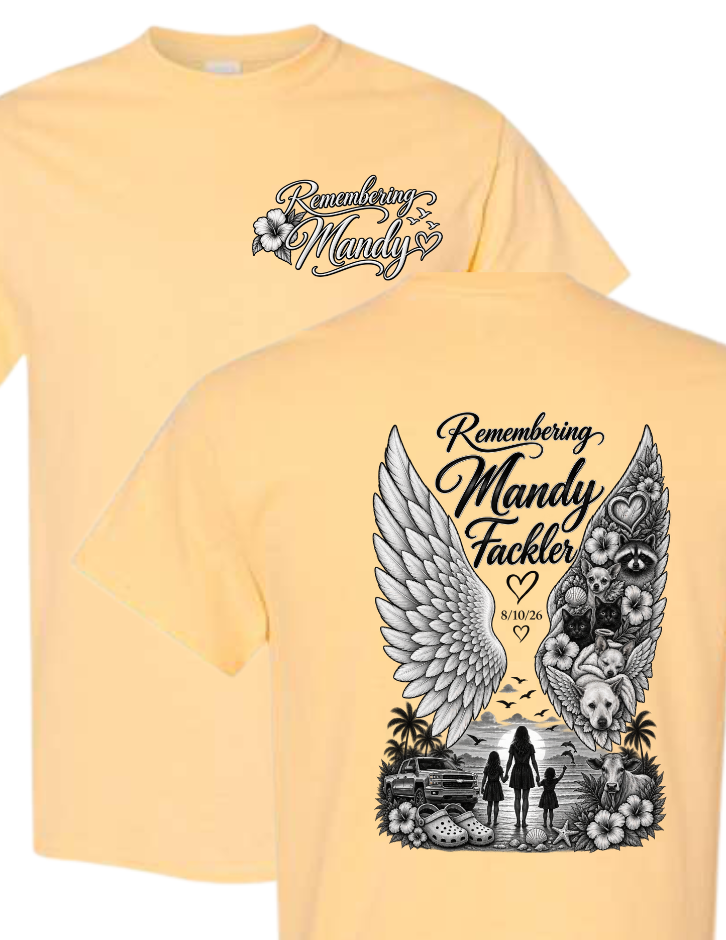 Remembering Mandy -Yellow Haze T-Shirt - PLEASE SEE DESCRIPTION