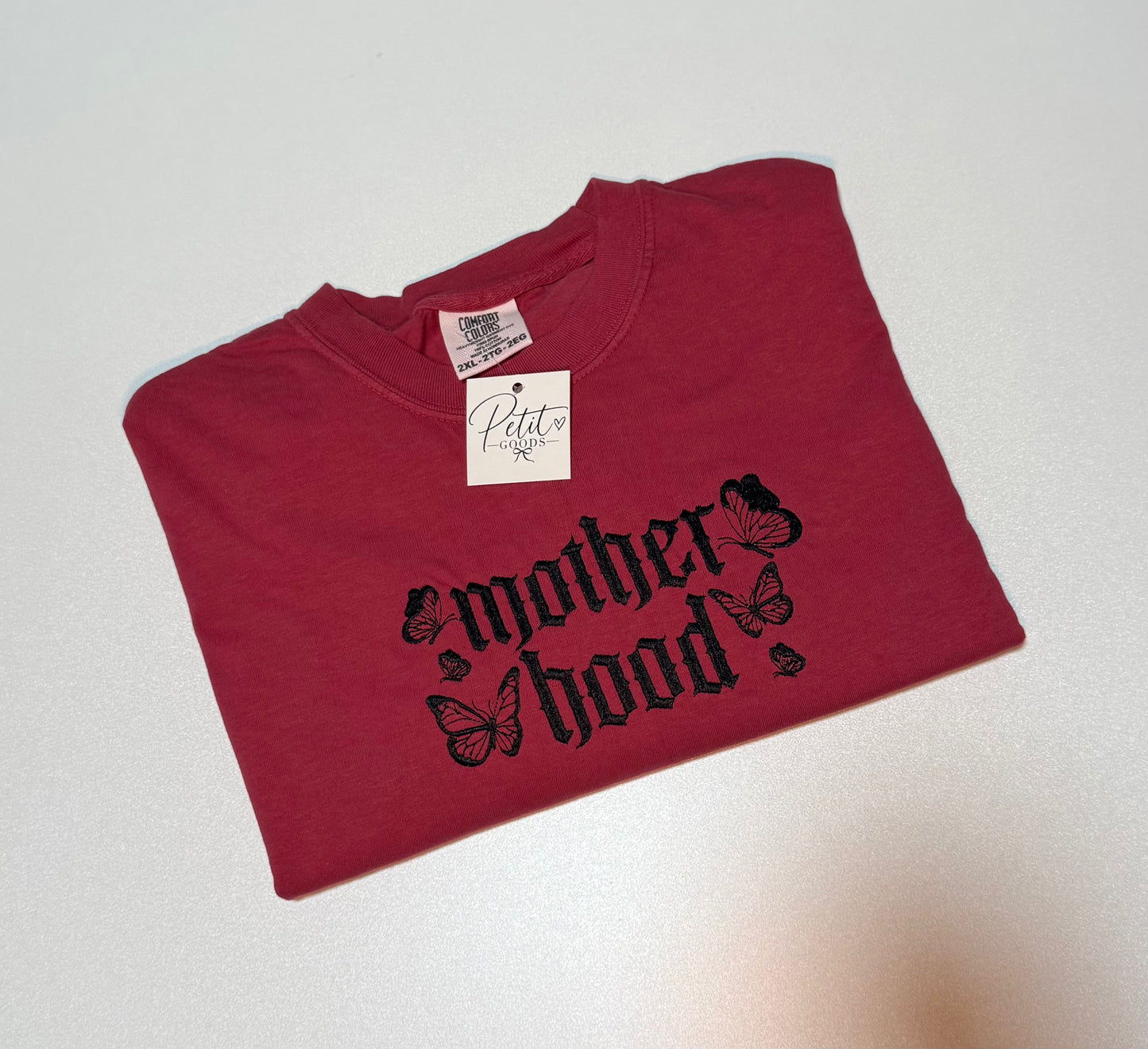 Motherhood Butterfly Embroidered Tee