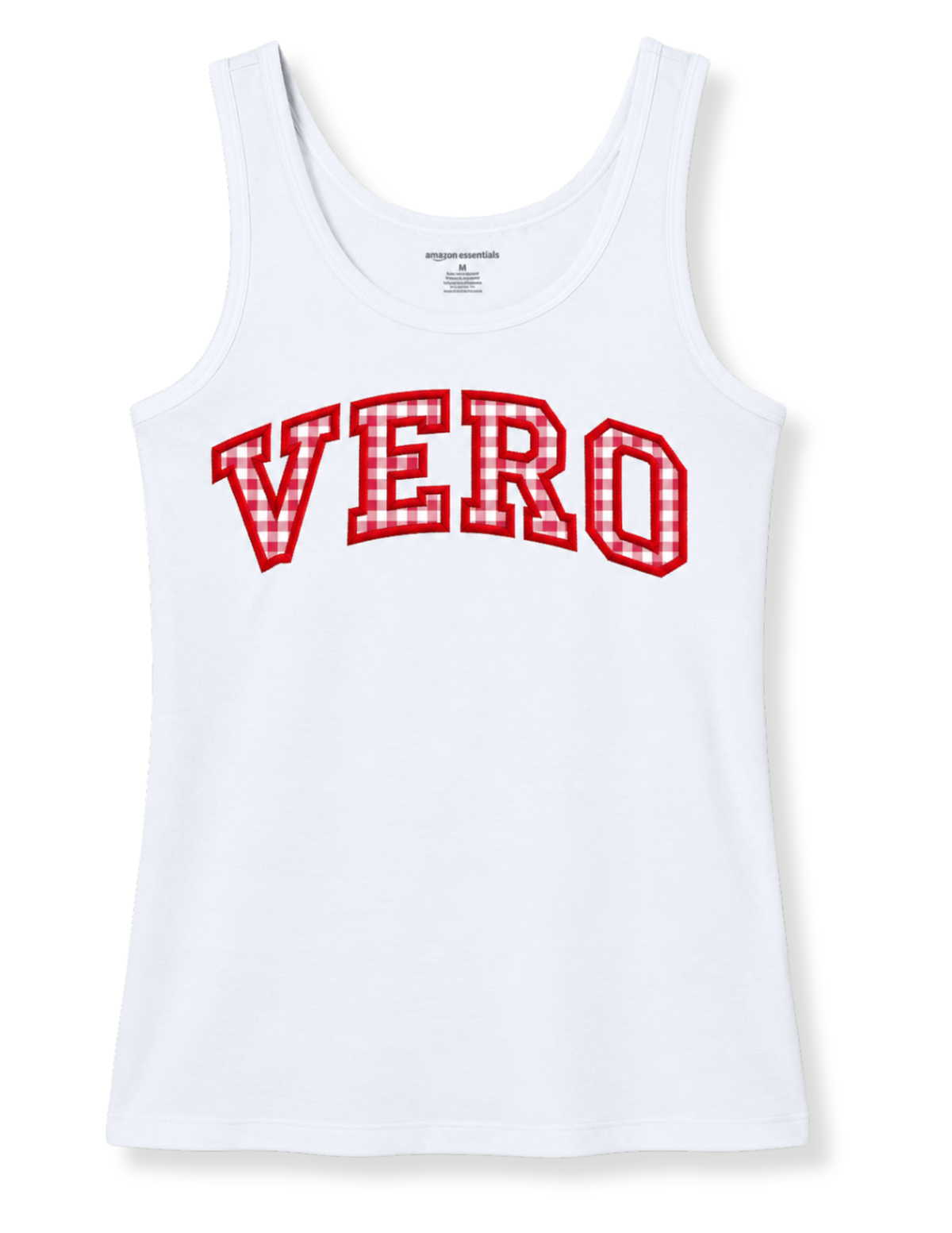 VERO Gingham Appliqué Tank Top