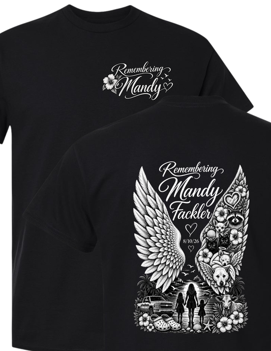 Remembering Mandy -Black T-Shirt - PLEASE SEE DESCRIPTION