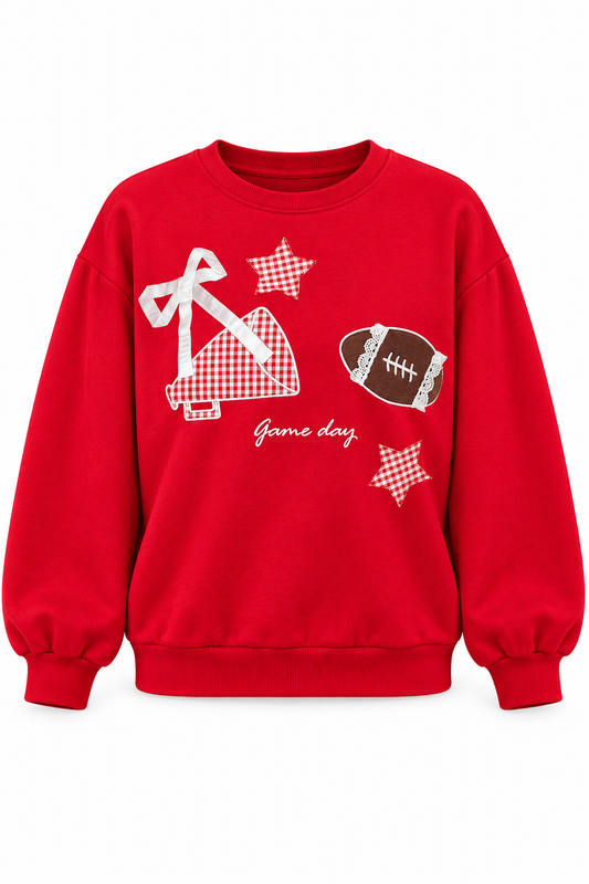 Gingham & Bows Game Day Sweatshirt